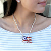 Crystal Waving Flag Convertible Pin/Pendant
