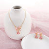 Pink Bow w/ Dangle Heart Valentine’s Day Earrings
