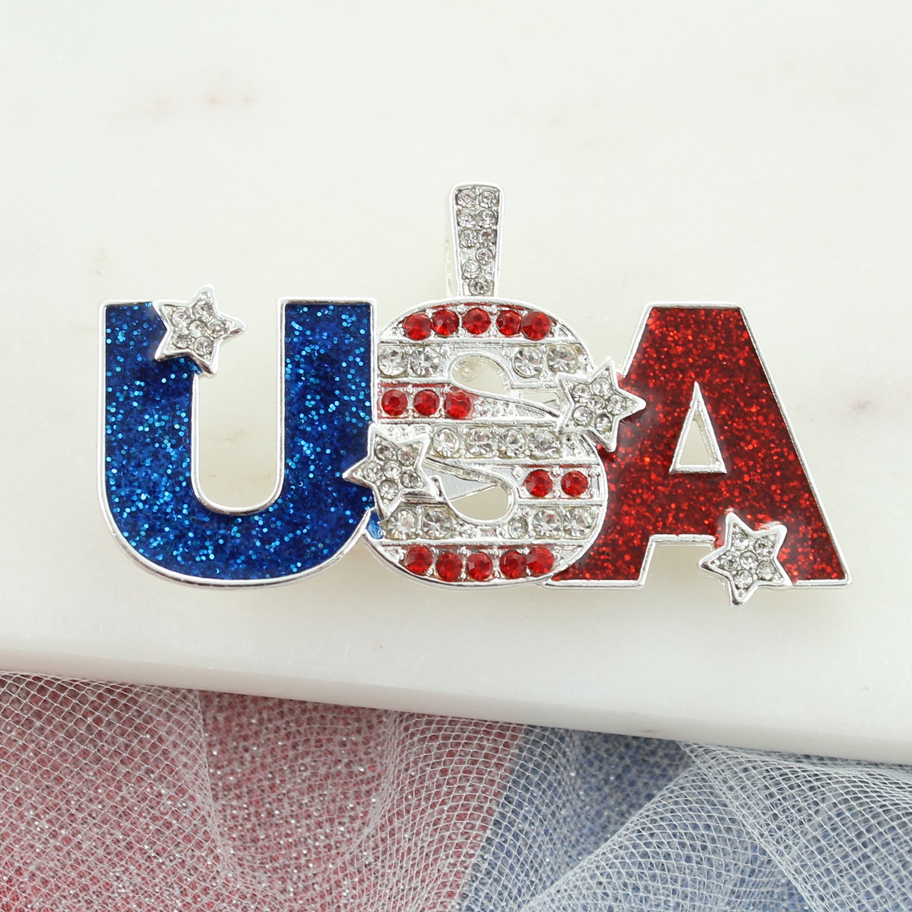Crystal USA Convertible Pin/Pendant