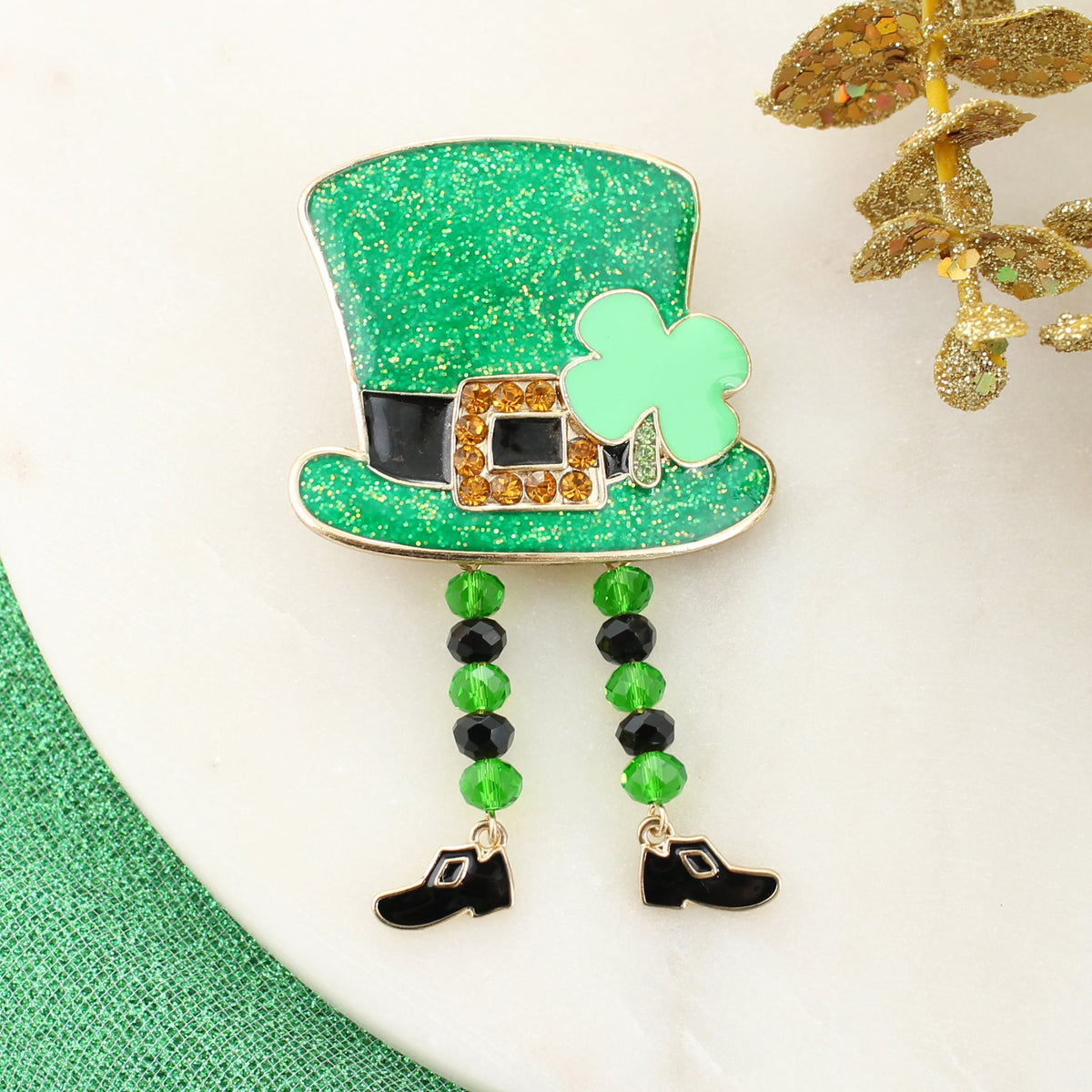 Dangle Leg Leprechaun Hat Convertible Pin/Pendant