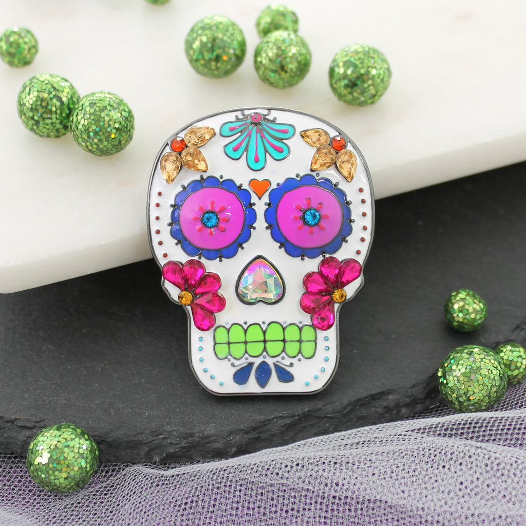 Sugar Skull Convertible Pin/Pendant
