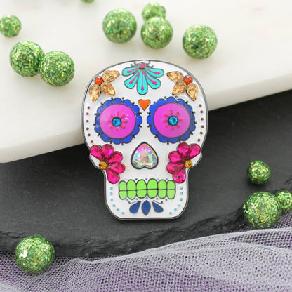 Sugar Skull Convertible Pin/Pendant