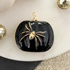 Black Pumpkin w/ Gold Spider Convertible Pin/Pendant