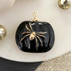 Black Pumpkin w/ Gold Spider Convertible Pin/Pendant