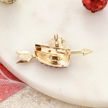 Crystal Heart w/Arrow Convertible Pin/Pendant