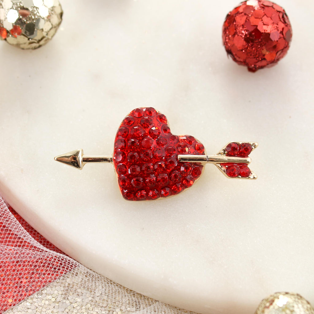 Crystal Heart w/Arrow Convertible Pin/Pendant