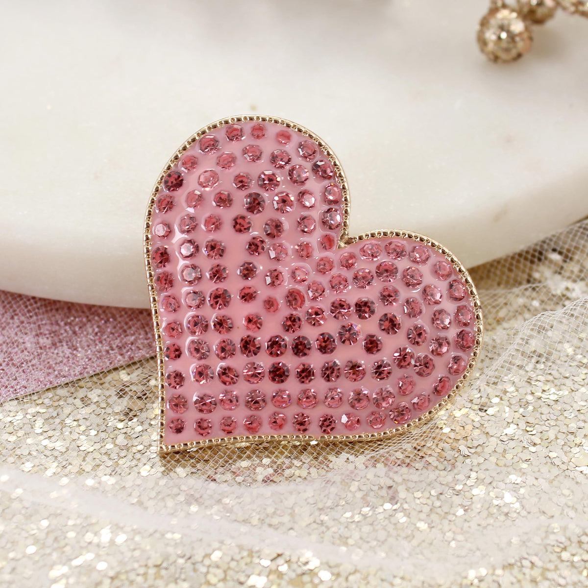 Crystal and Gold Heart Convertible Pin/Pendant