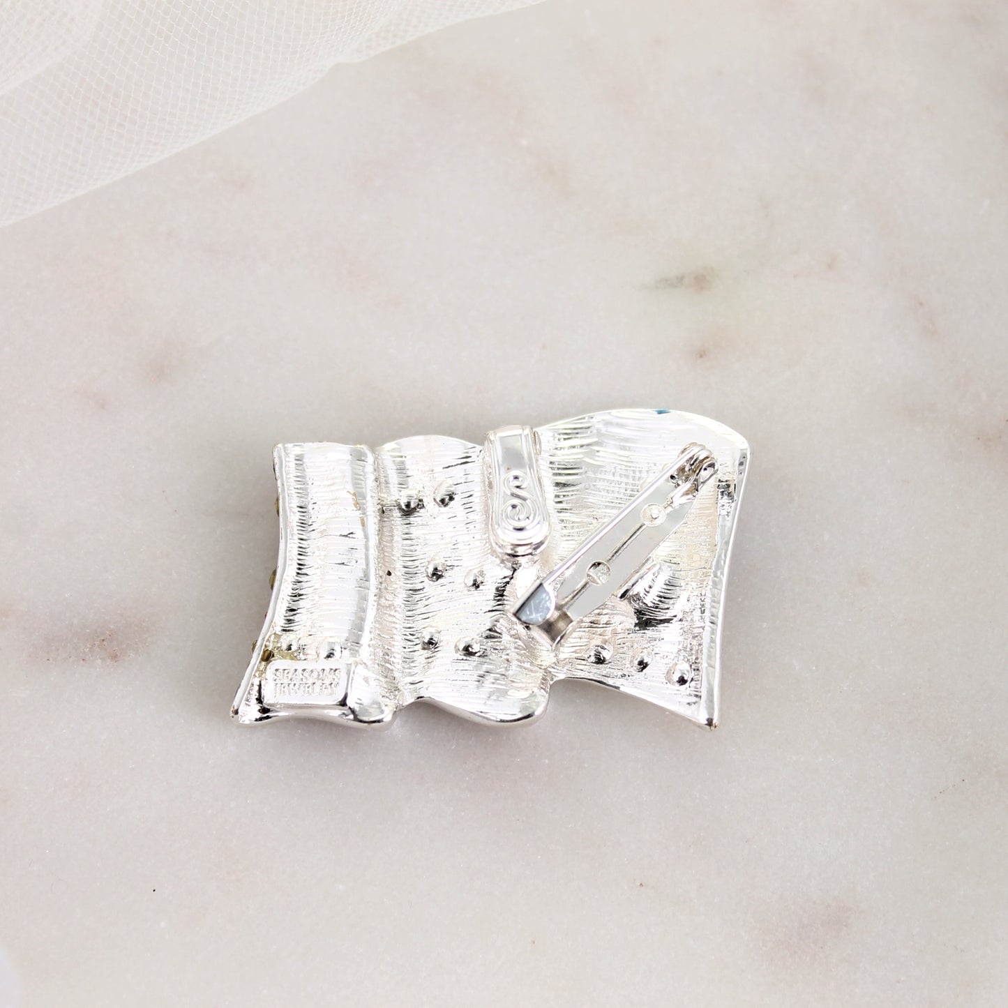 Crystal Waving Flag Convertible Pin/Pendant