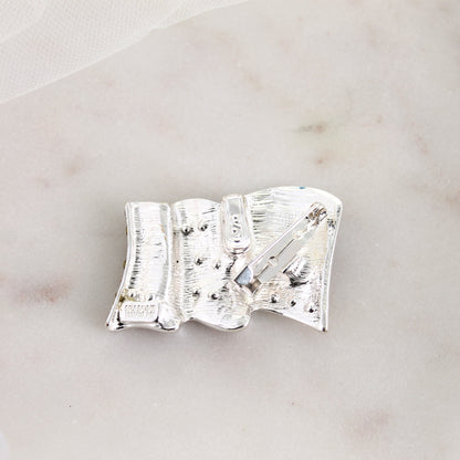 Crystal Waving Flag Convertible Pin/Pendant