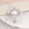 Silver Filigree & Pearl Cross Convertible Pin/Pendant