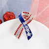 Crystal US Flag Ribbon Convertible Pin/Pendant