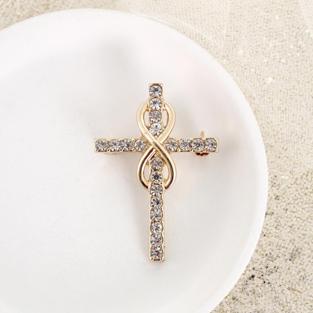 Crystal Infinity Cross Convertible Pin/Pendant