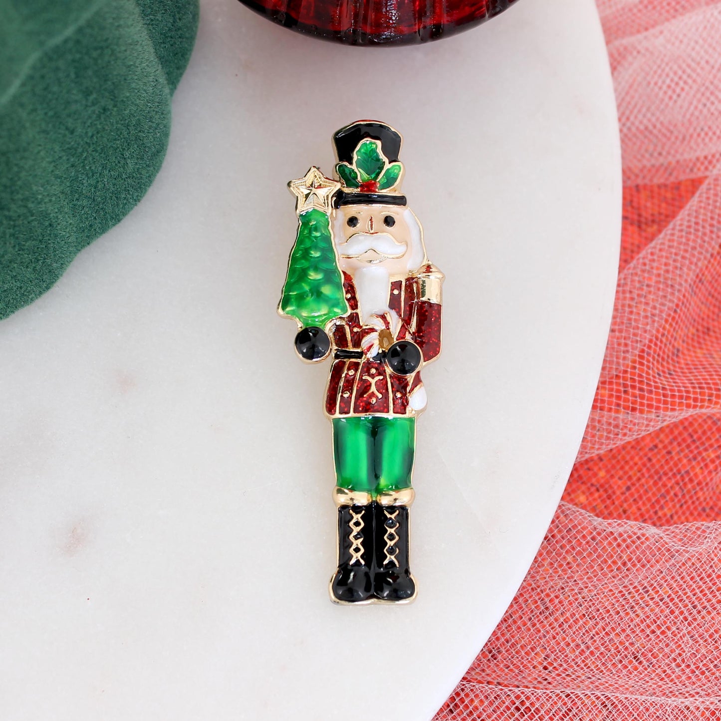 Vintage Christmas Nutcracker Pin/Pendant