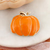 Orange & Gold Enamel Fall Pumpkin Convertible Pin/Pendant