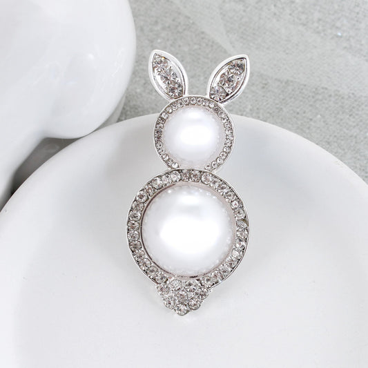 Pearl & Crystal Easter Bunny Convertible Pin/Pendant