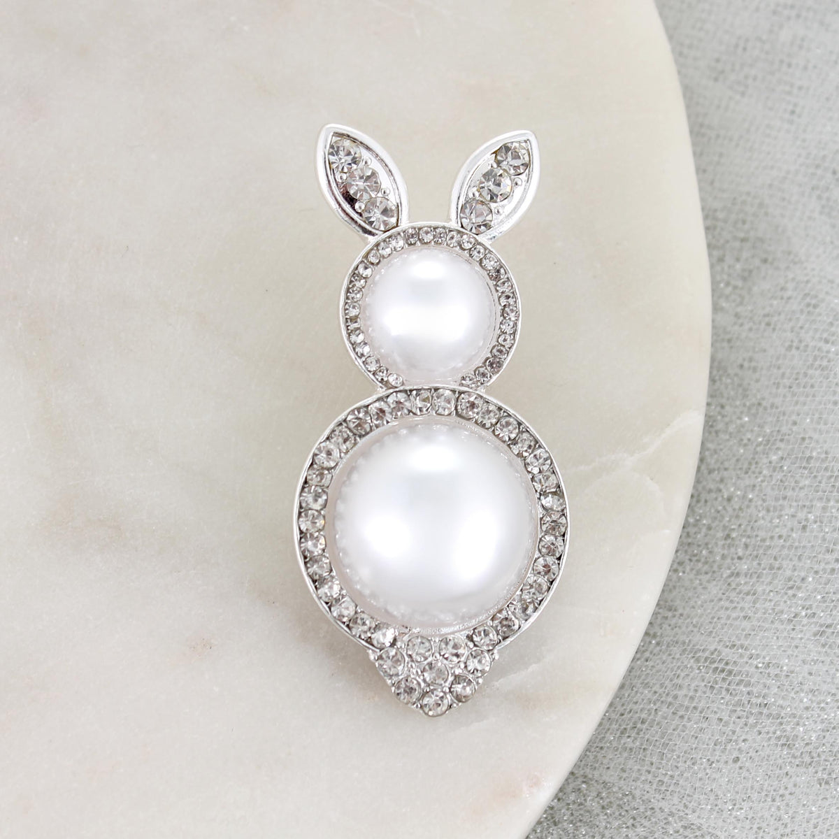 Pearl & Crystal Easter Bunny Pin/Pendant