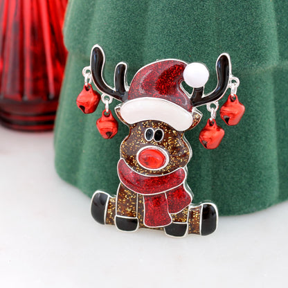 Jingle Bell Reindeer Christmas Convertible Pin/Pendant