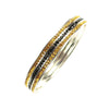 Yellow & Black Rhinestone Crystal Bangle Bracelet