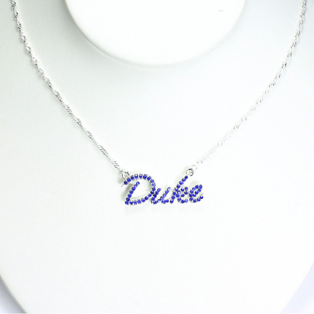 Duke Rhinestone Crystal Logo Necklace - Fan Sparkle