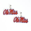 Ole Miss Crystal  Logo Earrings