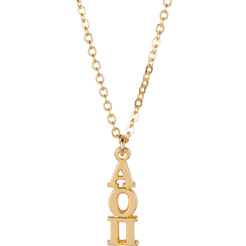 Alpha Omicron Pi Lavalier Necklace - Fan Sparkle