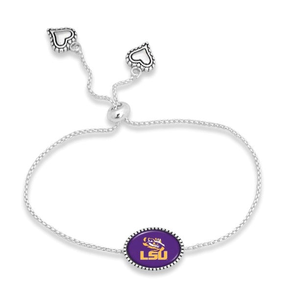 LSU Slide Bracelet - Fan Sparkle