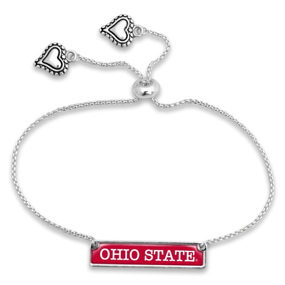 Ohio State Name Plate Slide Bracelet - Fan Sparkle