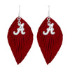 Alabama Feather Logo Earrings (Crimson) - Fan Sparkle