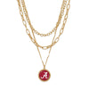 Alabama Triple Gold Chain Necklace - Fan Sparkle