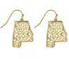 Alabama Filigree State Earrings - Fan Sparkle