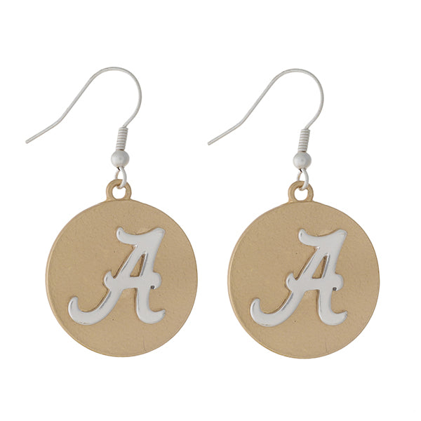 Alabama Two Tone Disc Earrings - Fan Sparkle