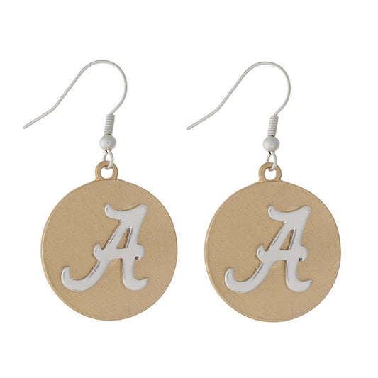 Alabama Two Tone Disc Earrings - Fan Sparkle