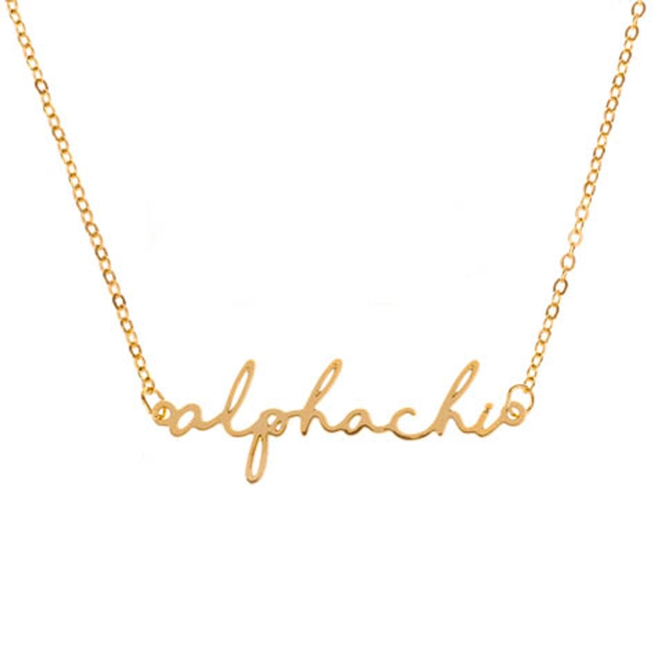 Alpha Chi Omega Script Necklace - Fan Sparkle