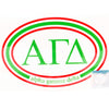 Alpha Gamma Delta Oval Sticker - Fan Sparkle