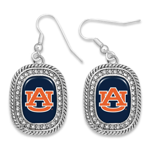 Auburn Oval Rhinestone Earrings - Fan Sparkle