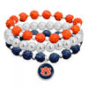 Auburn Rhinestone Stretch Bracelet Trio - Fan Sparkle