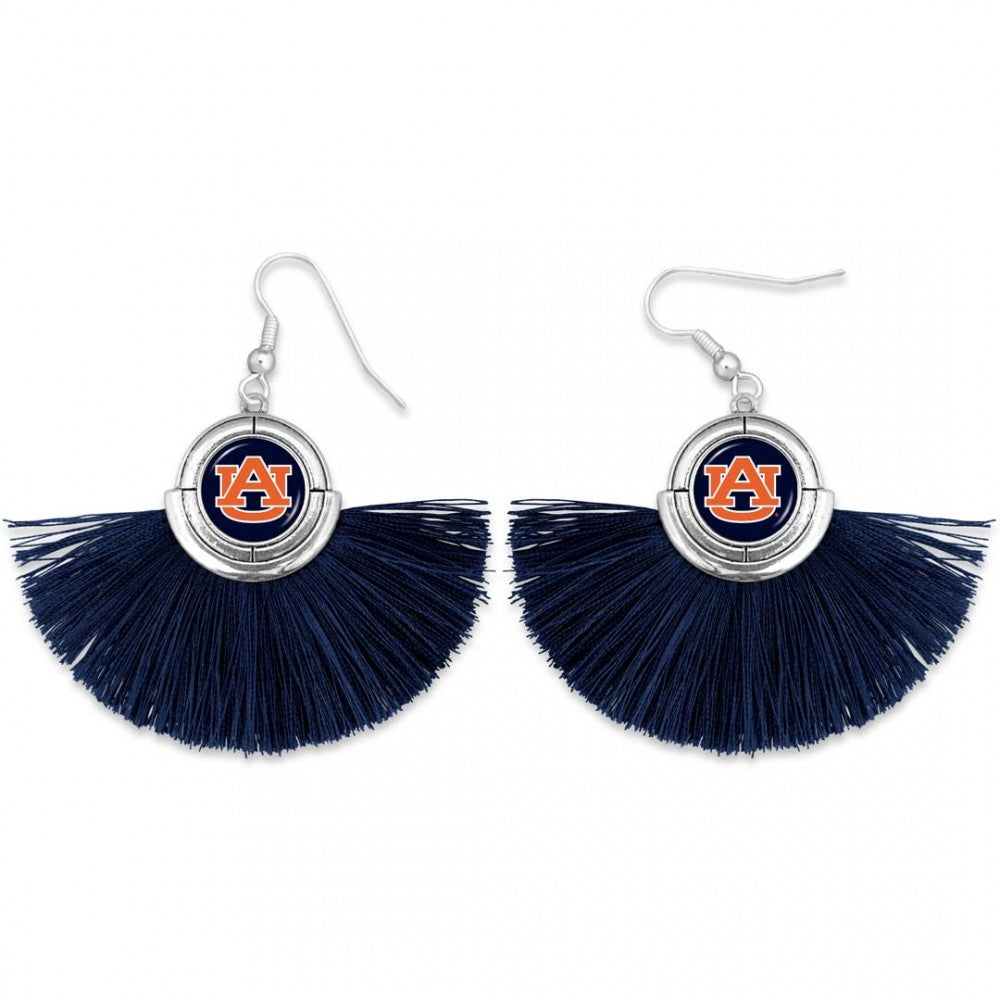 Auburn Tassel Fan Earrings - Fan Sparkle