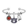 Auburn Multi Charm & Rhinestone Cuff Bracelet - Fan Sparkle