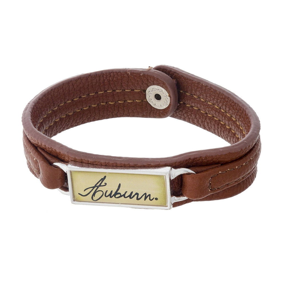 Auburn Leatherette Snap Bracelet - Fan Sparkle