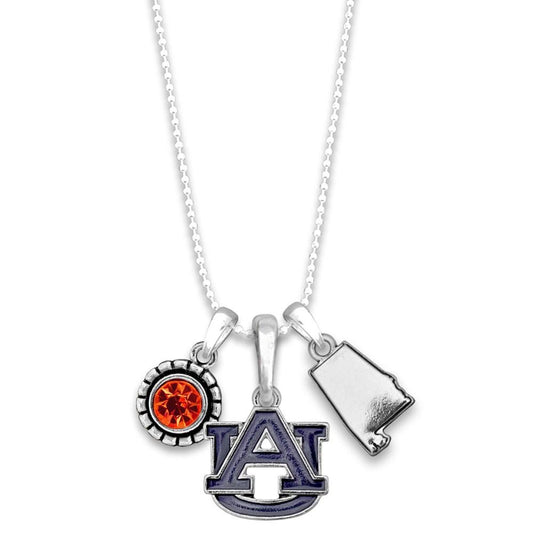 Auburn Multi Charm & Rhinestone Necklace - Fan Sparkle
