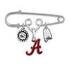Alabama Multi Charm & Rhinestone Pin - Fan Sparkle