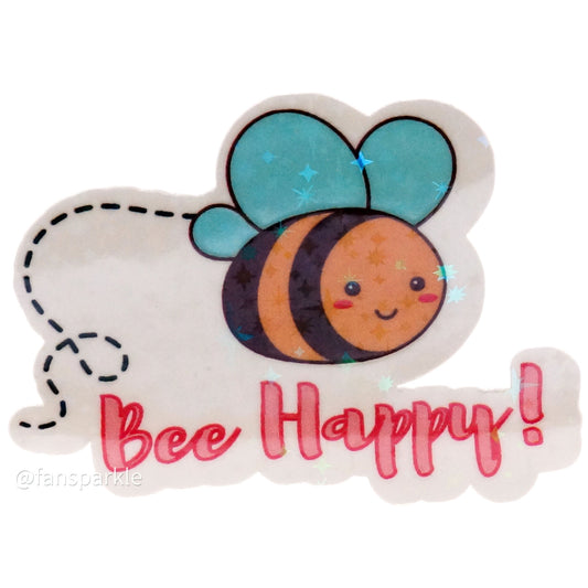 Bee Happy Sticker - Fan Sparkle