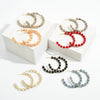 Gray & Gold Open Hoop Earrings - Fan Sparkle