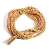 Beige Heishi Beaded Stretch Bracelet with Tassel - Fan Sparkle