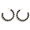 Black & Gold Open Hoop Earrings - Fan Sparkle