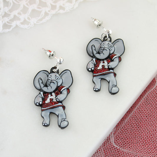 Alabama “Big Al” Crystal Logo Earrings