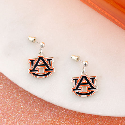 Auburn Enamel Logo Earrings