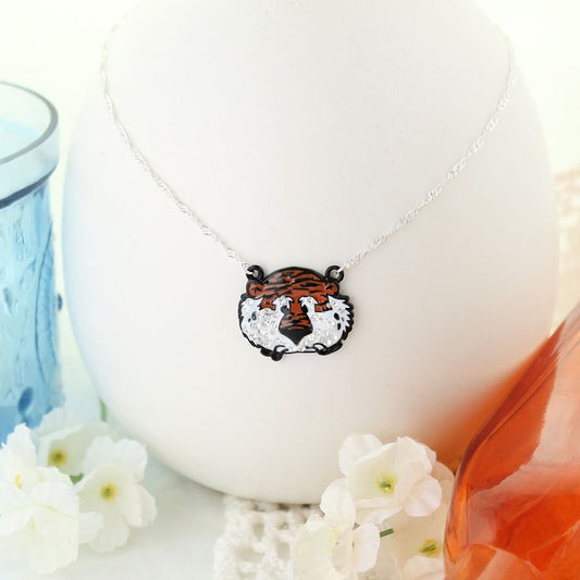 16” Auburn “Aubie” Crystal Logo Necklace