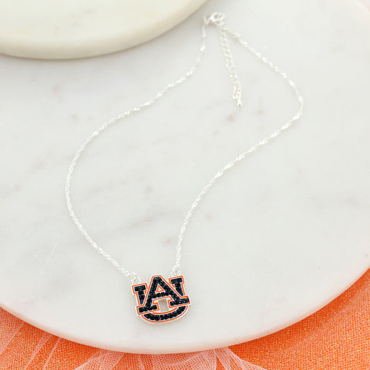 16” Auburn Crystal Logo Necklace