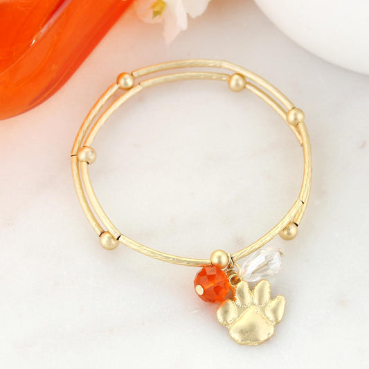 Clemson Matte Gold Logo Bracelet